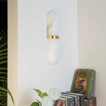 Oval Alabaster Semi-Circular Wall Lamp