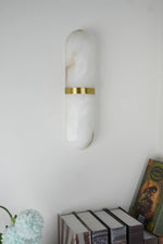 Oval Alabaster Semi-Circular Wall Lamp