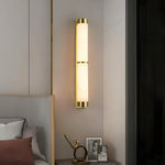 Cylindra Alabaster Brass Wall Light