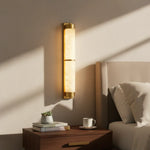 Cylindra Alabaster Brass Wall Light