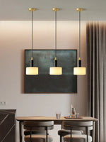 Modern Cylindrical Alabaster Pendant Light — image 11