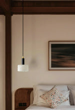 Modern Cylindrical Alabaster Pendant Light — image 8