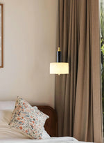 Modern Cylindrical Alabaster Pendant Light — image 9