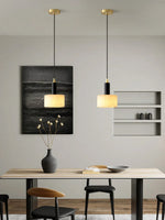 Modern Cylindrical Alabaster Pendant Light — image 10