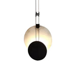 Modern Round Black Alabaster Pendant Lamp — image 1