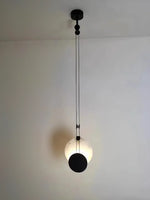 Modern Round Black Alabaster Pendant Lamp — image 11