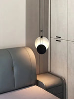 Modern Round Black Alabaster Pendant Lamp — image 10