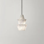 Modern Stacked Conical Alabaster Pendant Light — image 12