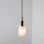 Alabaster Cylindrical Thread Pendant Light — image 15