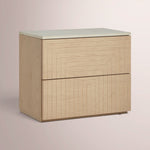 Arvella Nightstand — GREIGE OAK / CANE