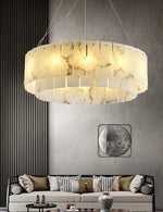 Rectangular Alabaster Round Chandelier