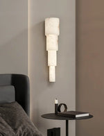 Semi Cylindrical Alba Cascade Alabaster Wall Sconce