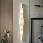 Semi Cylindrical Alba Cascade Alabaster Wall Sconce