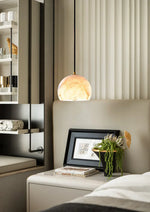 Semicircular Alabaster Pendant Light — image 4
