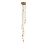 Alabaster Column Spiral Brass Chandelier