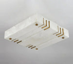 Square Alabaster Gold Ceiling Lamp