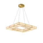 Square Modern Alabaster Chandelier