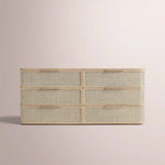Trevia 6-Drawer Dresser — GREIGE OAK / CANE
