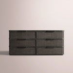 Trevia 6-Drawer Dresser — BLACK OAK / CANE