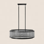 Waverique Clear Glass Rod Oval Chandelier 52