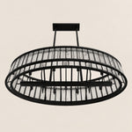 Waverique Clear Glass Rod Oval Chandelier 52