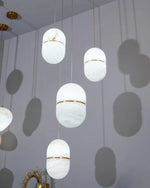Alabaster Capsule Shaped Oval Pendant Lamp — image 9