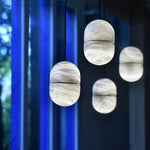Alabaster Capsule Shaped Oval Pendant Lamp — image 13
