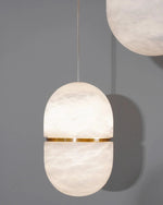 Alabaster Capsule Shaped Oval Pendant Lamp — image 14