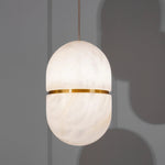 Alabaster Capsule Shaped Oval Pendant Lamp — image 15