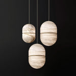 Alabaster Capsule Shaped Oval Pendant Lamp — image 29