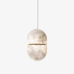Alabaster Capsule Shaped Oval Pendant Lamp — image 32