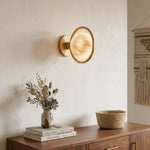 Alabaster Celestial Ring Globe Wall Lamp