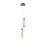 Alabaster Column Spiral Brass Chandelier