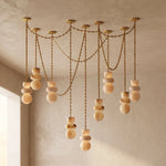 Alabaster Cylindrical Chain Chandelier