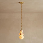 Alabaster Cylindrical Chain Chandelier