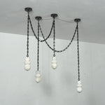 Alabaster Cylindrical Chain Chandelier