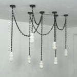 Alabaster Cylindrical Chain Chandelier