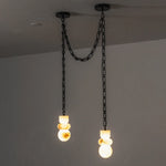 Alabaster Cylindrical Chain Chandelier