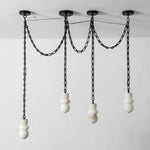 Alabaster Cylindrical Chain Chandelier