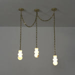 Alabaster Cylindrical Chain Chandelier