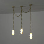 Alabaster Cylindrical Chain Chandelier