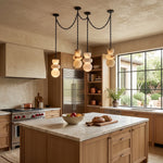 Alabaster Cylindrical Chain Chandelier