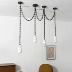 Alabaster Cylindrical Chain Chandelier