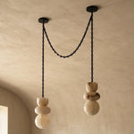 Alabaster Cylindrical Chain Chandelier