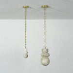 Alabaster Cylindrical Chain Chandelier