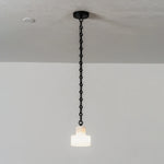 Alabaster Cylindrical Cluster Chain Chandelier