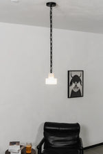 Alabaster Cylindrical Cluster Chain Chandelier