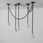 Alabaster Cylindrical Cluster Chain Chandelier