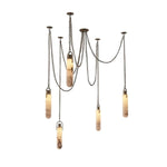Alabaster Cylindrical Draped Chain Chandelier