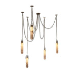 Alabaster Cylindrical Draped Chain Chandelier